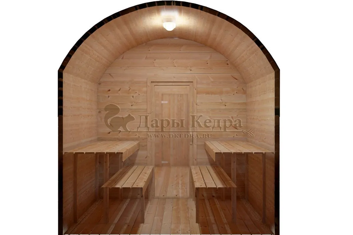 Баня-бочка буханка из кедра 3 метра
