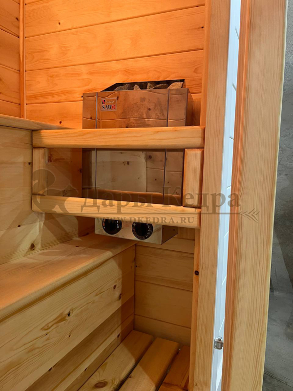 Одноместная финская сауна кабина из кедра с электрокаменкой